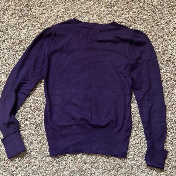 Apt. 9 Faux Button Eggplant Fitted Sweater - Picture 5 of 6